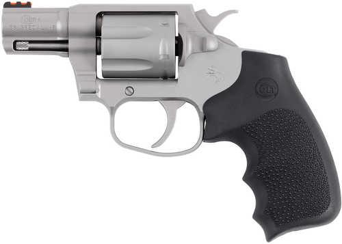 Colt Cobra 38 Special +P 6 Shot 2" Matte Stainless Barrel, Cylinder & Frame, Black Hogue Overmolded Grip, Exposed Hammer