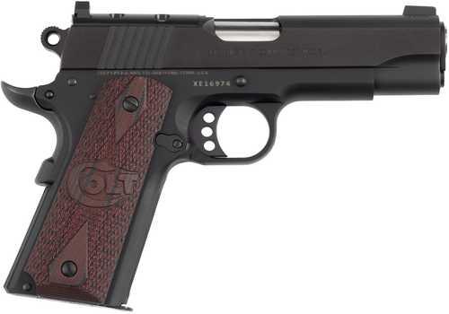 Colt 1911 Lightweight Commander 45 ACP 8+1 4.25" Stainless Barrel, Matte Black Carbon Steel Optic Ready/Serrated Slide, Matte Black AFALSEdized Aluminum Frame w/Beavertail, Black Cherry G10 Grip, Right Hand