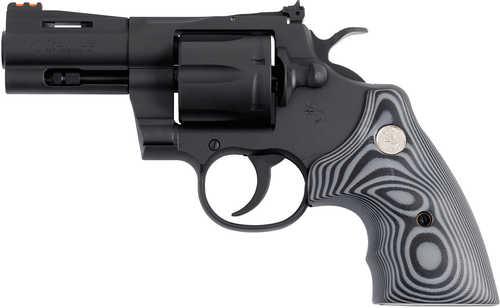 Colt Python 357 Mag/38 Special 6 Shot 3" Matte Blued Vent Rib Carbon Steel Barrel, Cylinder & Frame, Black/Gray G10 Grip, Exposed Hammer