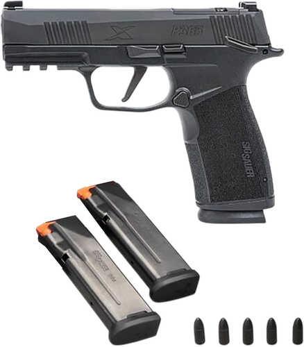 Sig Sauer P365 XMacro Kit 9mm Luger 17+1 3.70" Black Carbon Steel Barrel, Black Nitron Stainless Steel Optic Ready/Serrated Slide, Black Stainless Steel Frame w/Picatinny Rail, Black Polymer Grip, 3 Magazines