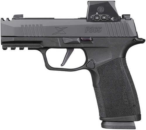 Sig Sauer P365 XMacro w/Optic Compact 9mm Luger 17+1 3.10" Black Nitron Stainless Steel Serrated w/Optic Slide, Black Stainless Steel Frame w/Beavertail & Picatinny Rail, XMacro Polymer Grip, Sig ROMEO-X Compact Red Dot