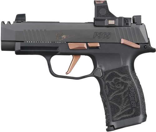 Sig Sauer P365 XL Rose Kit Micro Compact 9mm Luger 12+1 3.70" Nitron Stainless Steel Serrated w/Optic Slide, Black w/Rose Gold Accents Stainless Steel Frame w/Accessory Rail, Black LXG Laser Engraved Grip, Sig ROMEO-RS Compact Red Dot