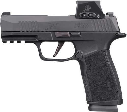 Sig Sauer P365 Xmacro w/Optic Compact 9mm Luger 17+1 3.70" Black Nitron Stainless Steel Serrated w/Optic Slide, Black Stainless Steel Frame w/Beavertail & Picatinny Rail, Xmacro Polymer Grip, Sig ROMEO-X Compact Red Dot