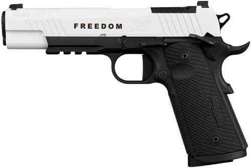 Sig Sauer 1911-X Freedom Series Limited Edition Full Size 45 ACP 8+1 5" White Cerakote w/"Freedom" and Flag Engraving Stainless Steel Optic Ready/Serrated Slide, Black DLC Stainless Steel Frame w/Picatinny Rail, Black LOK G10 Grip