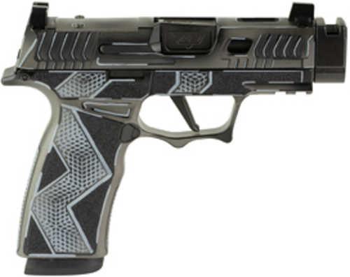 Sig Sauer P365X Komodo Anime, Striker Fired, Semi-automatic, 9MM, 3.1" Zaffiri Threadless Comp Barrel, Optic Ready, Komodo Aluminum Grip Module, Cerakote Finish, Black, 17 Rounds, 2 Magazines 300-252-0408-04