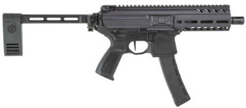 Sig Sauer MPX, Semi-automatic Pistol, 9MM, 6" Threaded Barrel, 1/2x28 Thread Pitch, AFALSEdized Finish, Black, Pistol Brace, 35 Rounds, 1 Magazine PMPX-6B-9-35