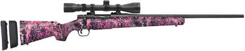 Mossberg Patriot Super Bantam w/Optic Youth 350 Legend 4+1 22" Matte Blued Fluted Threaded Barrel, Matte Blued Drilled & Tapped Receiver, Muddy Girl Wild Adj LOP Synthetic Stock, 3-9x40mm Duplex Scope