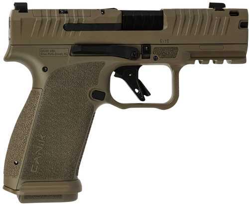 Canik Mete MC9 Prime 9mm Luger 17+1 3.64" Black Compensated Barrel, Flat Dark Earth Cerakote Steel Optic Ready/Serrated Slide, FDE Polymer Frame w/Picatinny Rail, Textured Grip