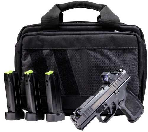 Rost Martin RM1C Comp Bundle *CA Compliant Compact Frame 9mm Luger 10+1 4" Compensated Barrel, Black Nitron Steel Integrated Compensator/Serrated w/Optic Slide, Black Polymer Frame w/Picatinny Rail, Textured Grip, Viridian RFX-11 Gr