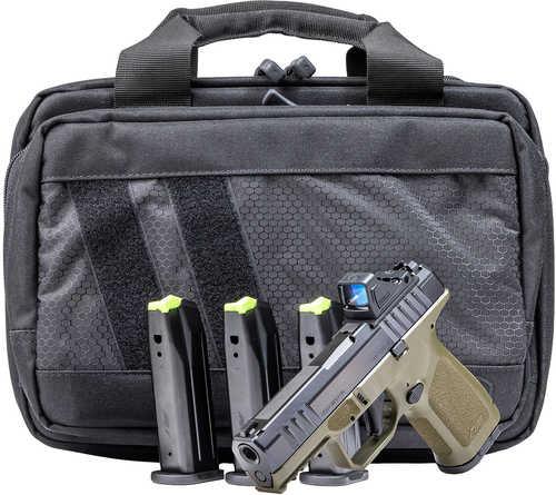 Rost Martin RM1C Bundle Compact 9mm Luger 17+1 4" Black Match Grade Barrel, Black Nitron Steel Serrated w/Optic Slide, OD Green Polymer Frame w/Picatinny Rail, Textured Grip, Viridian RFX-11 Green Dot, Ambidextrous