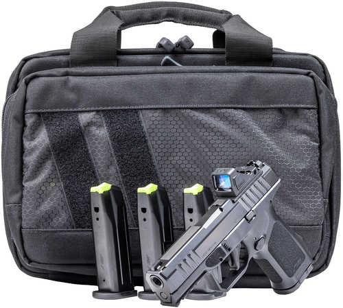 Rost Martin RM1C Bundle *CA Compliant Compact 9mm Luger 10+1 4" Black Match Grade Barrel, Black Nitron Steel Serrated w/Optic Slide, Black Polymer Frame w/Picatinny Rail, Textured Grip, Viridian RFX-11 Green Dot, Ambidextrous