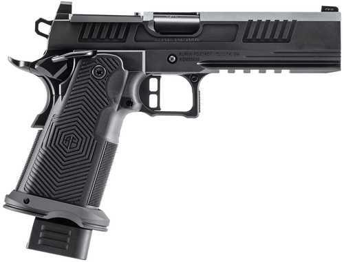 Alpha Foxtrot AF1911 Romulus Full Size 9mm Luger 20+1 5" Black Bull Ramped Barrel, Black DLC Stainless Steel Optic Ready/Serrated Slide, Black DLC Stainless Steel Frame w/Beavertail & Picatinny Rail, Polymer Grip, RMR/RMSc Footprint