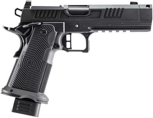 Alpha Foxtrot AF1911 Romulus Compact Frame 9mm Luger 10+1 4.25" Black Pressed Compensator Barrel, Black DLC Stainless Steel Optic Ready/Serrated Slide & Frame w/Beavertail & Picatinny Rail, Polymer Grip
