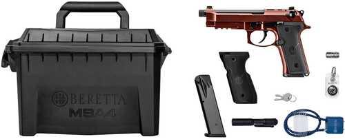 Beretta USA M9A4 Overlanding Full Size Frame 9mm Luger 10+1 5.10" Black Threaded Barrel, Clay Cerakote Steel Optic Ready/Serrated Slide, Clay Cerakote Aluminum Frame w/Beavertail & Picatinny Rail, Ambidextrous