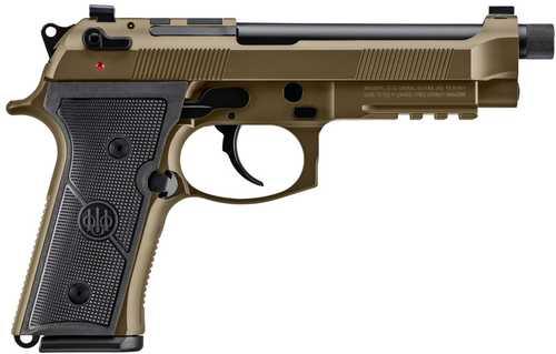 Beretta USA M9A4 Overlanding Full Size Frame 9mm Luger 15+1 5.10" Black Threaded Barrel, FALSEmad Bronze Cerakote Steel Optic Ready/Serrated Slide, FALSEmad Bronze Cerakote Aluminum Frame w/Beavertail & Picatinny Rail, Ambidextrous