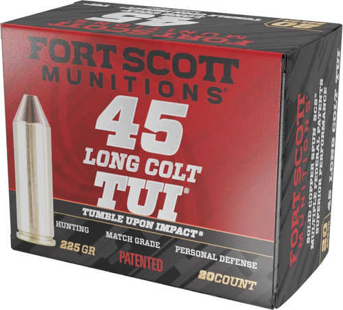Fort Scott Munitions Pistol Ammo 45 Long Colt 225 Grain TUI â€“ Match Grade Copper Solid Projectiles