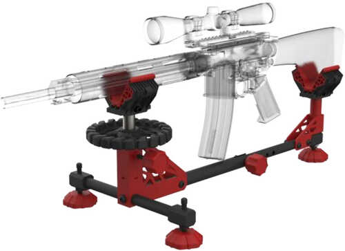 Birchwood Casey Echo Shooting Rest FALSEn-Slip Rubber Stock Adjustable Leveling Feet Steel Frame Design Black/Red BC-E
