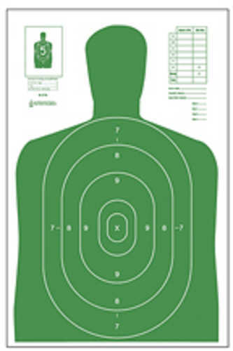 Action Target B-27E EcoFALSEmy Green Silhoutte Cut Off Below Ring 7 23"x35" 100 Per Box B-27EGREEN-100