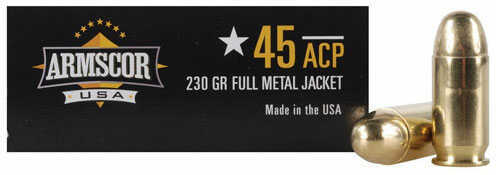Armscor 45 ACP Full Metal Jacket 230 Grain Ammunition â€“ Reliable Performance with 50 Rounds Per Box