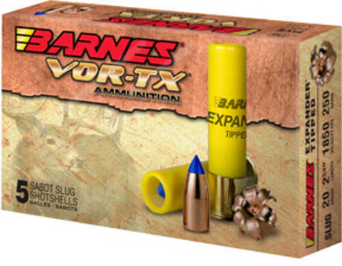 Barnes VOR-TX 20 Gauge 2.75" 250 Grain Slug Shotshell 5 Round Box 20735