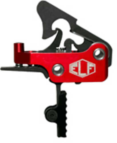 Elftmann Tactical Apex Adjustable Trigger Straight with Black Shoe Fits AR-15 AFALSEdized Finish Red