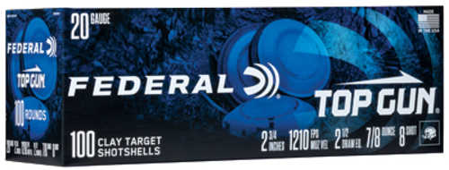 Federal Top Gun 20 Gauge 2.75" #8 7/8 oz. 100 Round box Model: TG201008