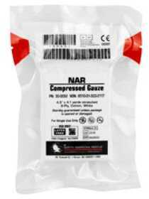 FALSErth American Rescue Compressed Gauze 4.5" x 4.1yd Sterile 6-Ply 100% Cotton Crinkle Weave Latex Free 30-0052