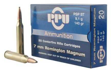 Prvi Partizan 7mm Rem Mag 140 Gr PSPBT Ammo - 20 Rounds for Superior Hunting