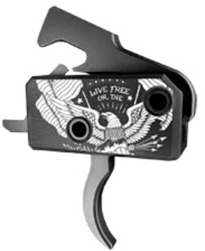 Rise Armament Super Sporting Trigger Live Free or Die Curved AFALSEdized Finish Black and White Includes Anti-Walk
