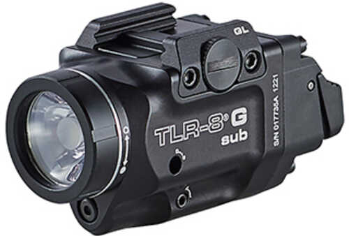 Streamlight Tlr-8 G Sub White Led With Green Laser Fits Glock 43x/48 Mos 500 Lumens AFALSEdized Finish Black In