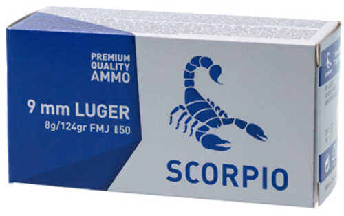 STV Technology Scorpio Ammunition 9MM 124 Grain Full Metal Jacket â€“ Reliable Performance for Target Practice