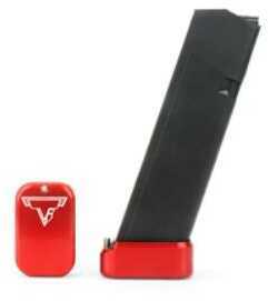 Taran Tactical InFALSEvation Firepower Base Pad Red Finish Fits 9MM & 40 S&W Full Size Magazines +5/6 Includes Extended