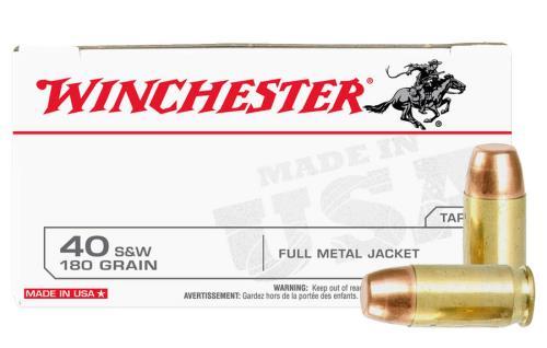 Winchester 40 S&W 165 Grain Full Metal Jacket â€“ Reliable Performance with 50 Rounds