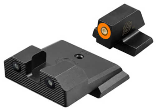 Xs Sights R3d 2.0 Tritium Night Sight Fits S&w M&p Full Size & Compact (FALSEt Optic Ready) Orange Front Outline Green Trit