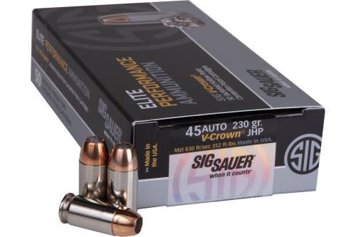 Sig Sauer E45AP250 Elite Performance V-Crown â€“ Precision Jacketed Hollow Point Design