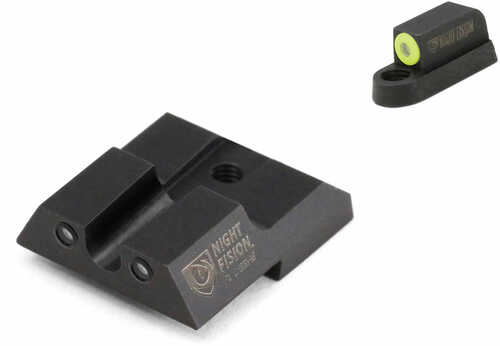 Night Fision Sight Set Square Front/U-FALSEtch Rear CZ P-07/P-09/P-10 Green Tritium w/Yellow Outline w/B