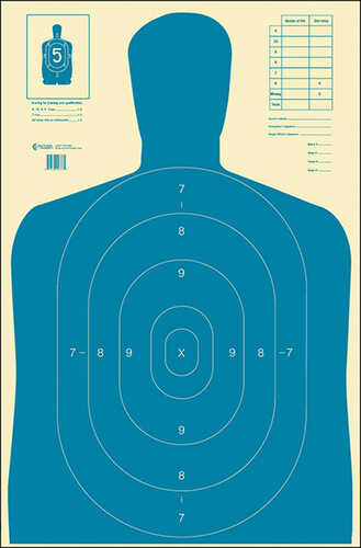 Action Target Inc B-27E Blue-100 EcoFALSEmy Hanging Paper 23" X 35" Silhouette 100 Per Box