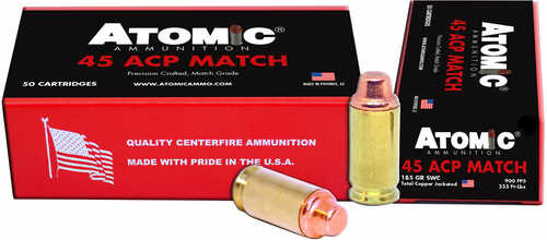 Atomic 448 Match 45 ACP 185 Gr Semi Wadcutter Ammo â€“ Premium Quality Precision Performance