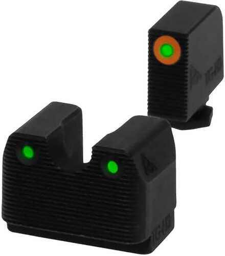 Rival Arms Ra4A231G Tritium Night Sights Mos Compatible With for Glock 1719 U-FALSEtch Green W/Orange Outline Black