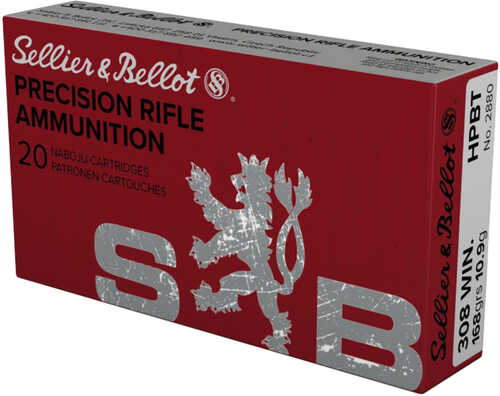 Sellier & Bellot 308 Winchester 168 Grain Hollow Point - 20 Rounds for Precision Accuracy