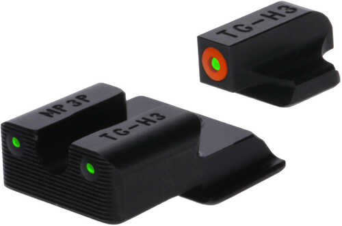 Truglo Tritium Pro Night Sights Square Green With Orange Outline Front/U-FALSEtch Rear Nitride Fortress