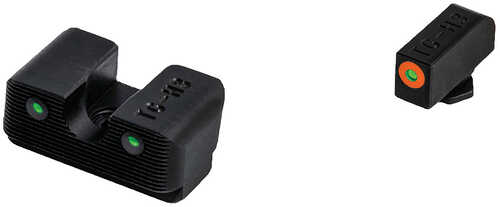 Truglo TG-TG231W1C Tritium Pro Night Sights Square Green With Orange Outline Front/U-FALSEtch Rear Nitride Fortress
