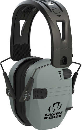 Walker's Razor Slim Electronic Muff 23 Db Over The Head Polymer Battleship Gray Ear Cups With Black Tacti