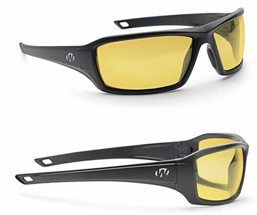 Walker's Ballistic Eyeware IKON Forge Amber Lens With Matte Black Full Wraparound Frame, Eva Foam FALSEse Pi