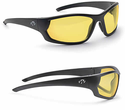 Walker's Ballistic Eyeware IKON Vector Amber Lens With Matte Black Full Wraparound Frame, Eva Foam FALSEse P