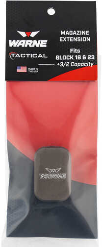 Warne Magazine Extension Flat Dark Earth Hardcoat AFALSEdized 6061-T6 Aluminum For Glock 19,23 9mm Luger (+3), 4
