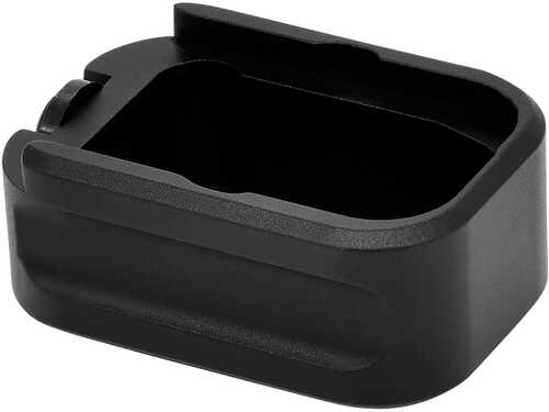 Warne Magazine Extension Black Hardcoat AFALSEdized 6061-T6 Aluminum For Glock 43 9mm Luger (+2)