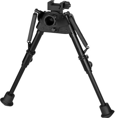 Harris Bipods S-brp Sb Rp Made Of Steel/aluminum With Black AFALSEdized Finish, 6-9" Vertical Adjustment, Rubber Feet, Pica