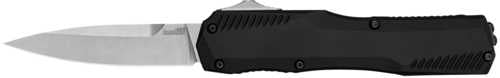Kershaw 9000 Livewire 3.30" OTF Spear Point Plain Stonewashed CPM 20V SS Blade/ Textured Black AFALSEdized Aluminum Handle