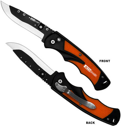 AccuSharp 741C Replaceable Blade Razor 3.50" Folding Plain Stainless Steel Blade/Blaze Orange ErgoFALSEmic Anti-Slip AFALSEdiz
